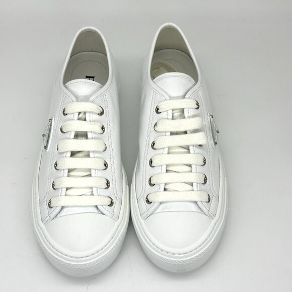 PRADA Triangle Logo Smash Naplak Platform Sneakers Trainers Flat Shoes - Picture 7 of 16